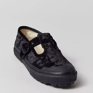 Black Velvet Mary Jane Shoes